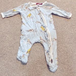 Milk barn 0–3 month song bird printed baby pajama